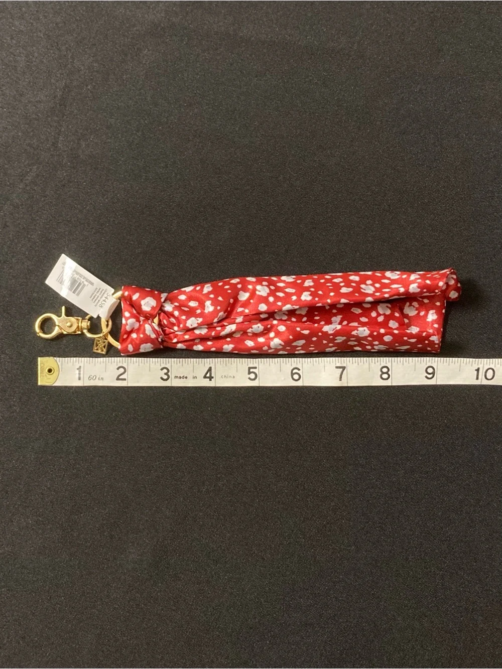 ⭐️ Michelle McDowell Red And White Polka Dot Bag Charm Twillie Keychain